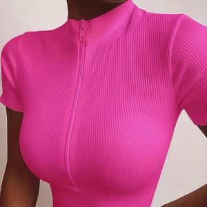 Short Sleeve Ribbed Crop Top